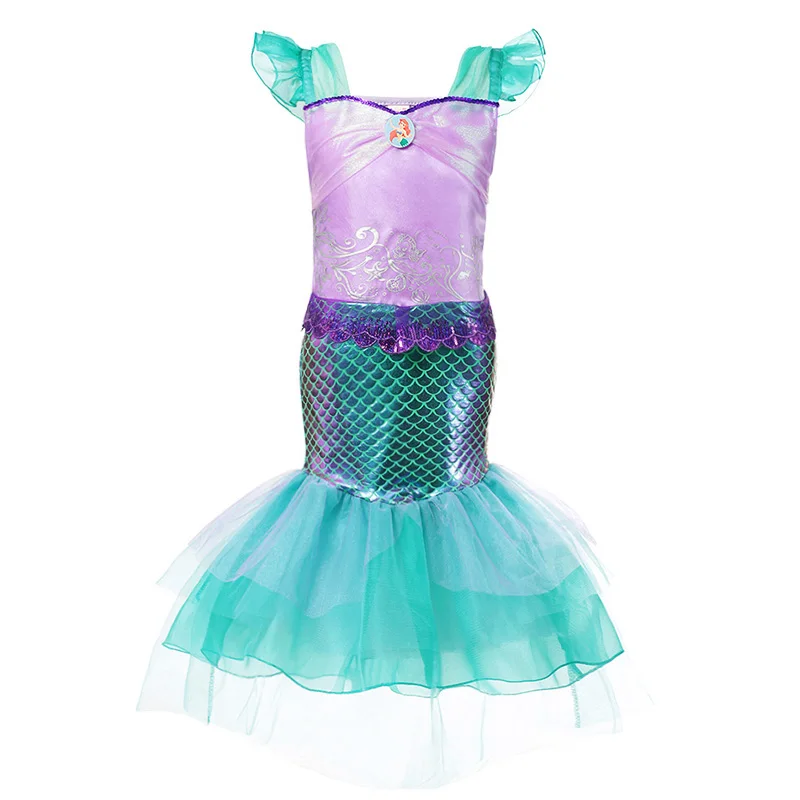 

Girls Princess Arier Dress Cosplay Little Mermaid Costume Child Halloween Birthday Party Clothes Kids Mermaid Girl Dress Fancy