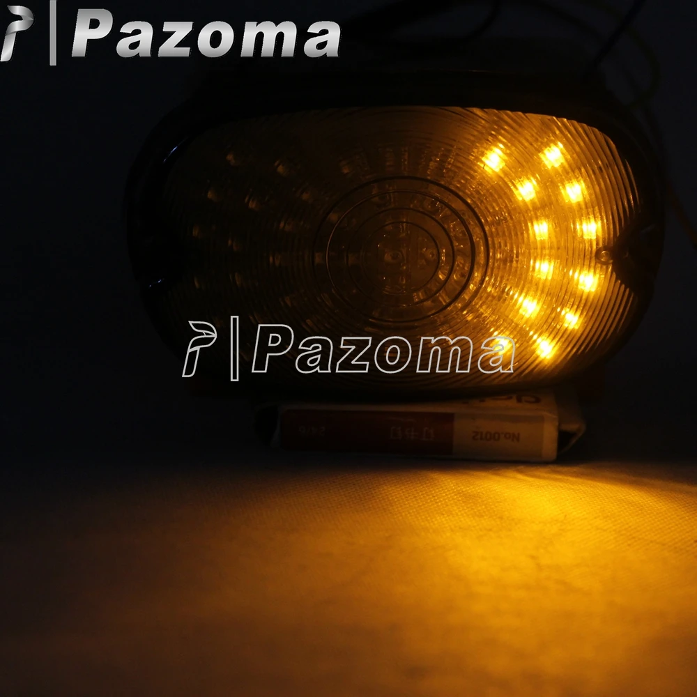 PAZOMA МОТОЦИКЛ дым 12V светодиодный задний стоп светильник с сигналом поворота s для
