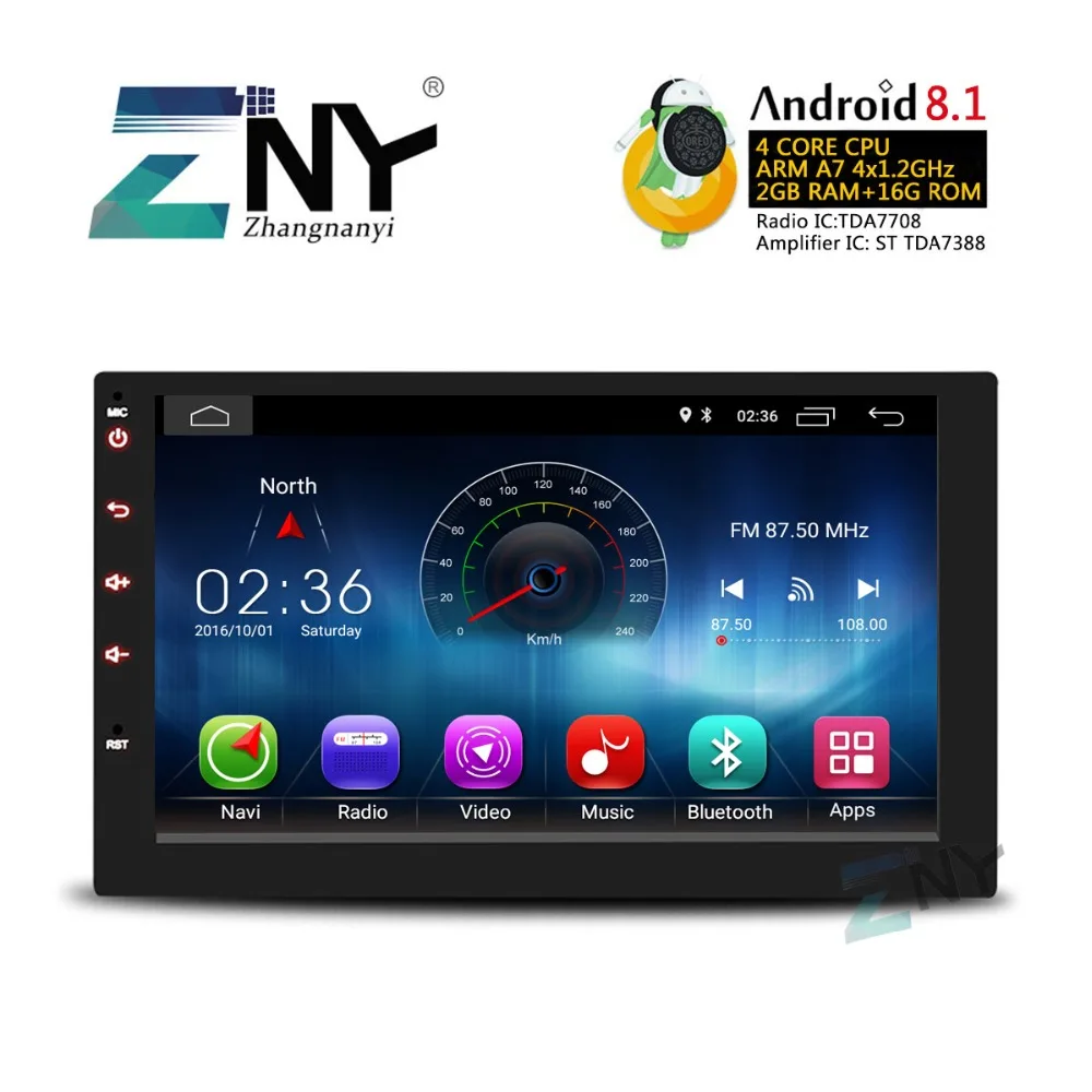 Супер тонкий дизайн " HD Android 8,1 В тире автомобиля стерео gps навигация Авто Радио FM RDS Аудио видео WiFi мультимедийная система
