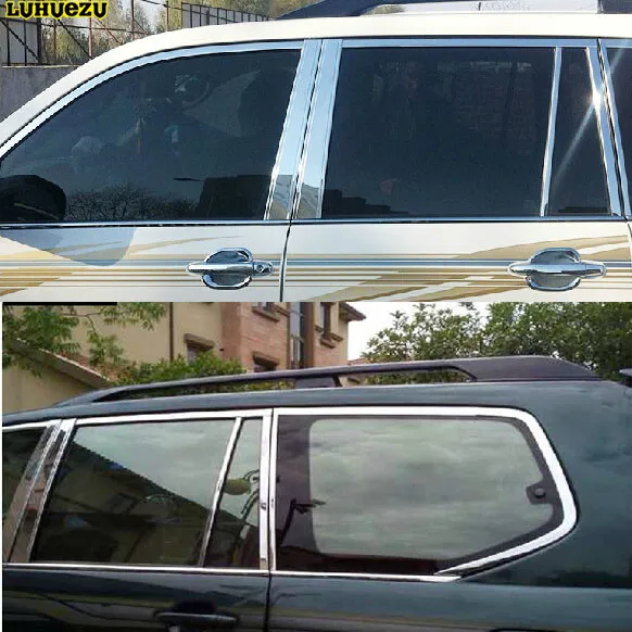 Luhuezu полностью оконная накладка из нержавеющей стали для Toyota Land Cruiser PRADO LC120 FJ120 2003