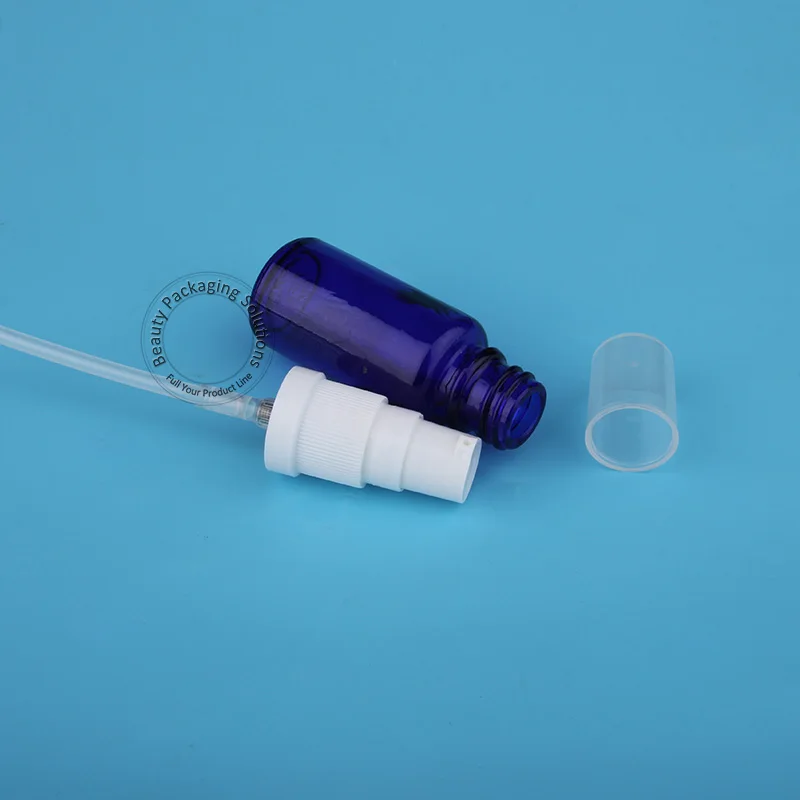 High Quality 15ml 10pcs/Lot Blue Glass Lotion Pump Spray Bottle Facial Cream Small Jar Split Charging Vial Cosmetic Container | Красота и