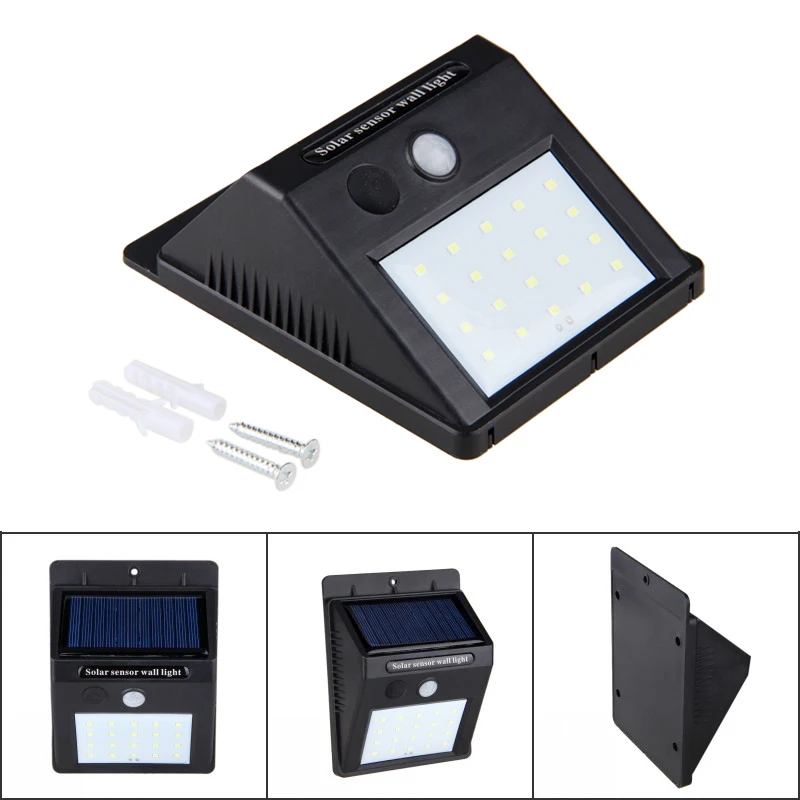 Водонепроницаемый портативный светодиодный светильник на солнечной батарее 20 с