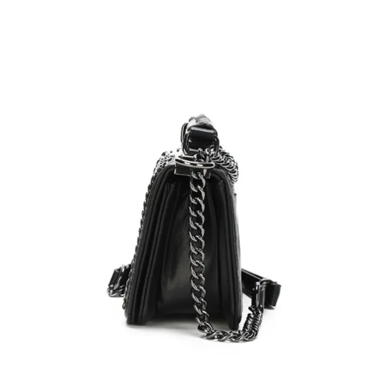 B0136 роскошные кожаные Для женщин сумки в стиле панк с заклепками Tote дизайнерские