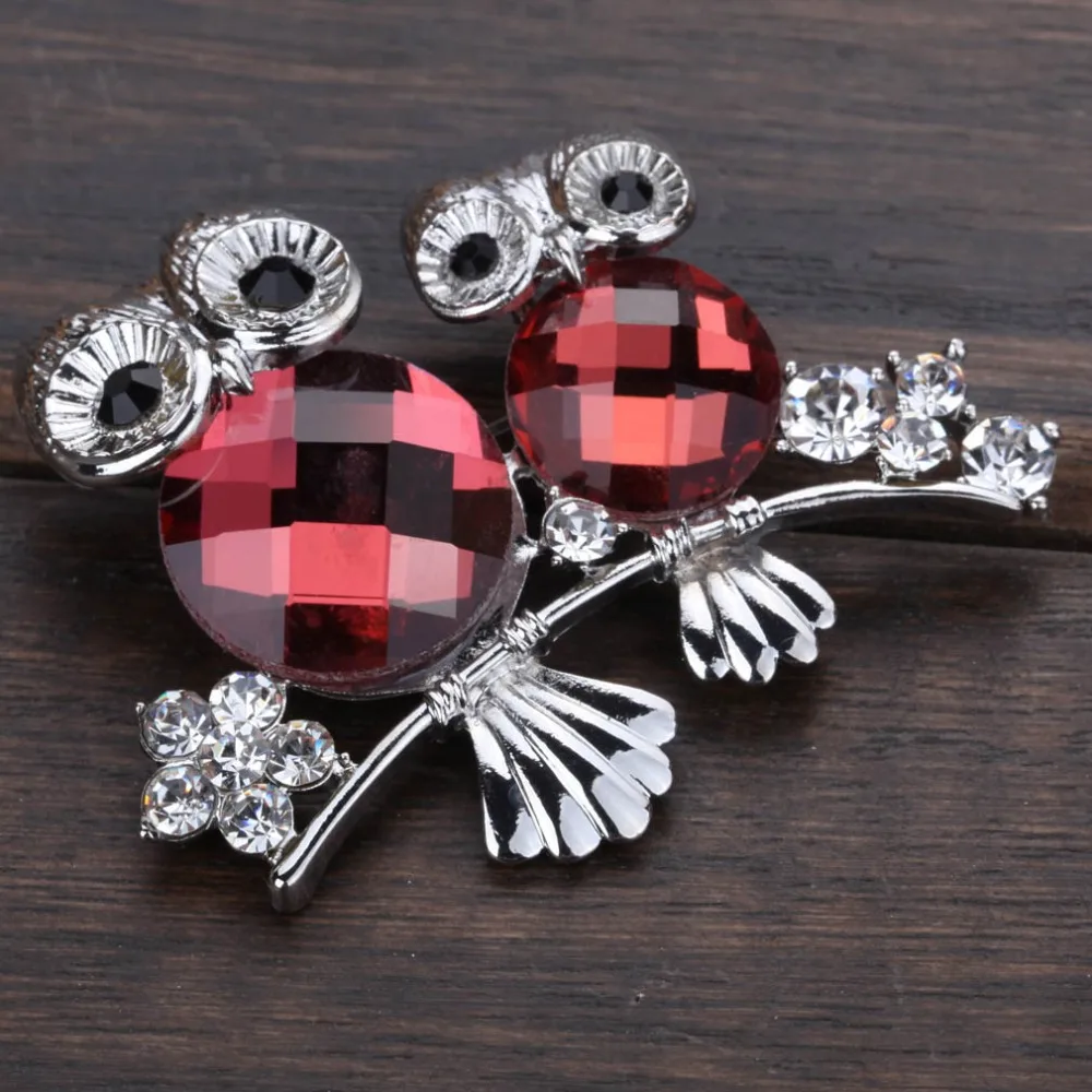 Три цвета брошь попугай рождественские подарки штифты корсажа два совы булавки