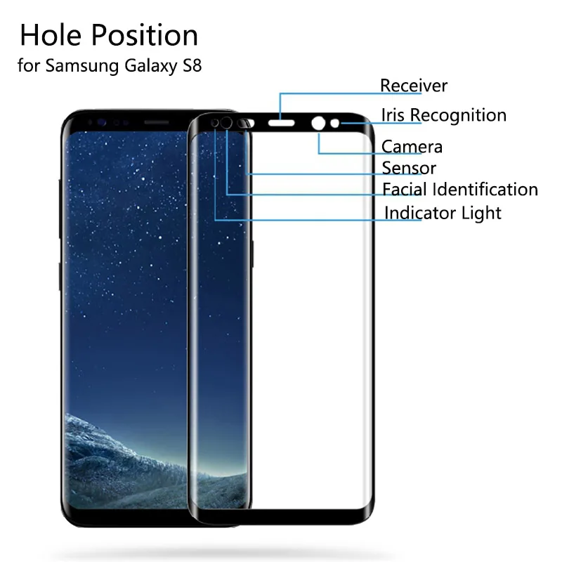 Защитное стекло BF 3D закаленное с полным покрытием для Samsung Galaxy S8 защитная пленка