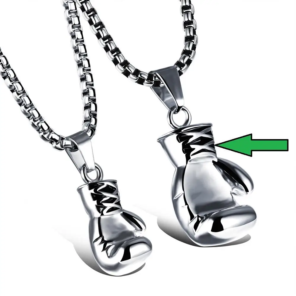 Silver Large JHSL Мужские t боксерские перчатки Ожерелье Подвеска из нержавеющей стали черный, серебристый, золотой цвет спортивные модные ювелирные изделия Прямая поставка GX1018 - Окраска металла: Silver Large