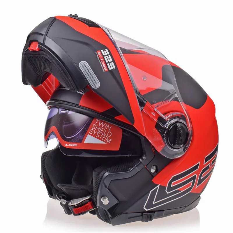 LS2 FF325 стробоскоп флип мотоциклетный шлем дорожный модульный CIVIK зоны шлемы Capacete Cascos Moto Casques - Цвет: ZONE Matt Red