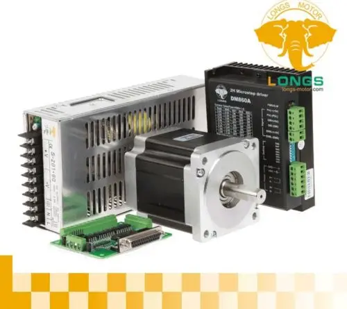 

1-осевой шаговый двигатель Nema 34 1090 унции 34HS9840 и драйвер DM860A CNC l длинный двигатель