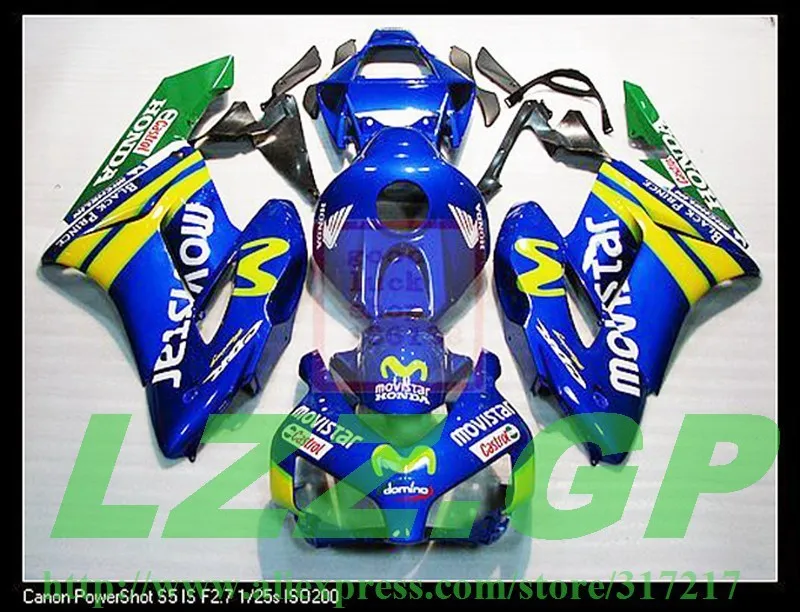 

LZZ.GP Fairings for HONDA CBR1000 RR 2004 2005 CBR1000 04 05 CBR 1000RR 04 05 motorcycle fairing parts Blue green MOVISTAR abs