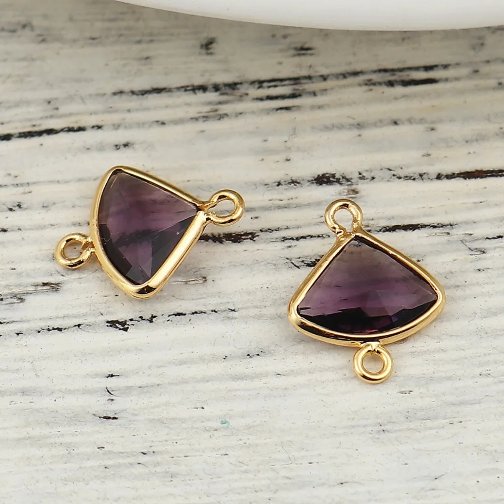 DoreenBeads медные разъемы веерообразные 18K позолоченные фиолетовые красные стразы