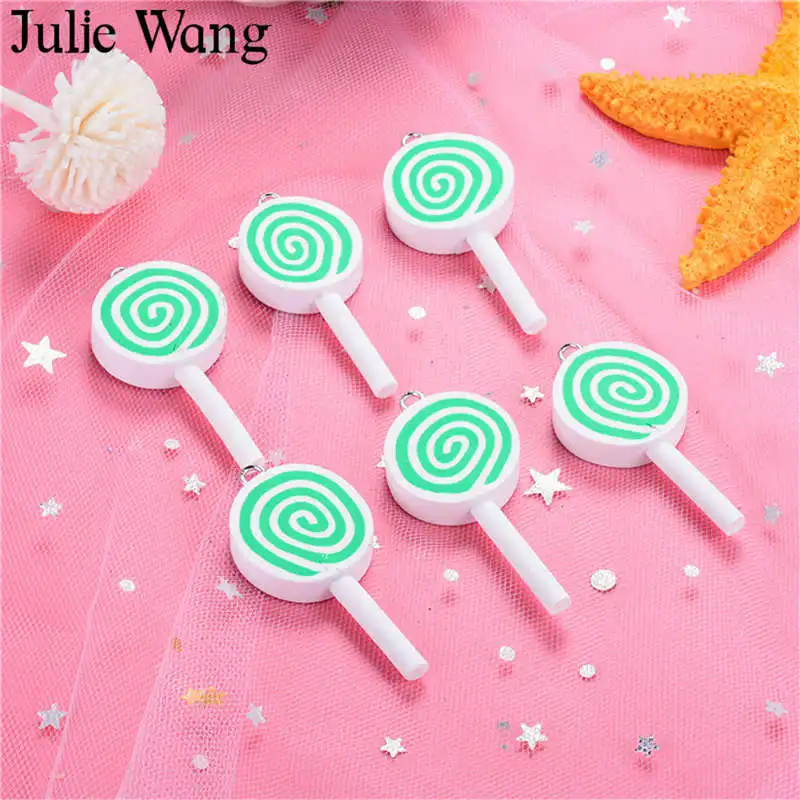 Julie Wang 10 шт. полимерные конфеты с крючком подвески для слайма фурнитура украшения