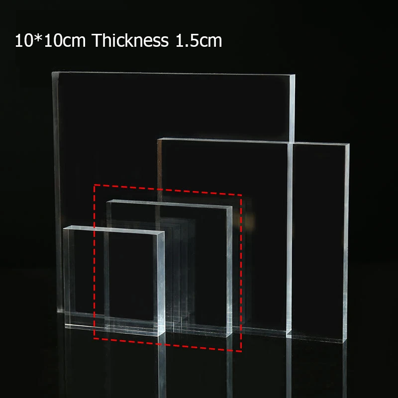 10x10 Clear Квадратный Твердый акриловый дисплей стенд шкаф магазин Розничная ювелирные изделия часы искусство счетчик дисплей подъемный Блок прозрачный черный матовый белый - Цвет: 10x10 Clear