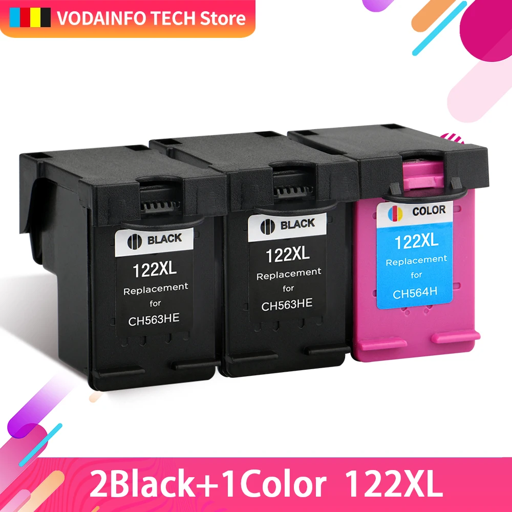 QSYRAINBOW 3 шт. Замена для HP122 HP122XL чернильный картридж CH563WN 564 HP Deskjet 1000 1050 1050A 1510 2000 2050