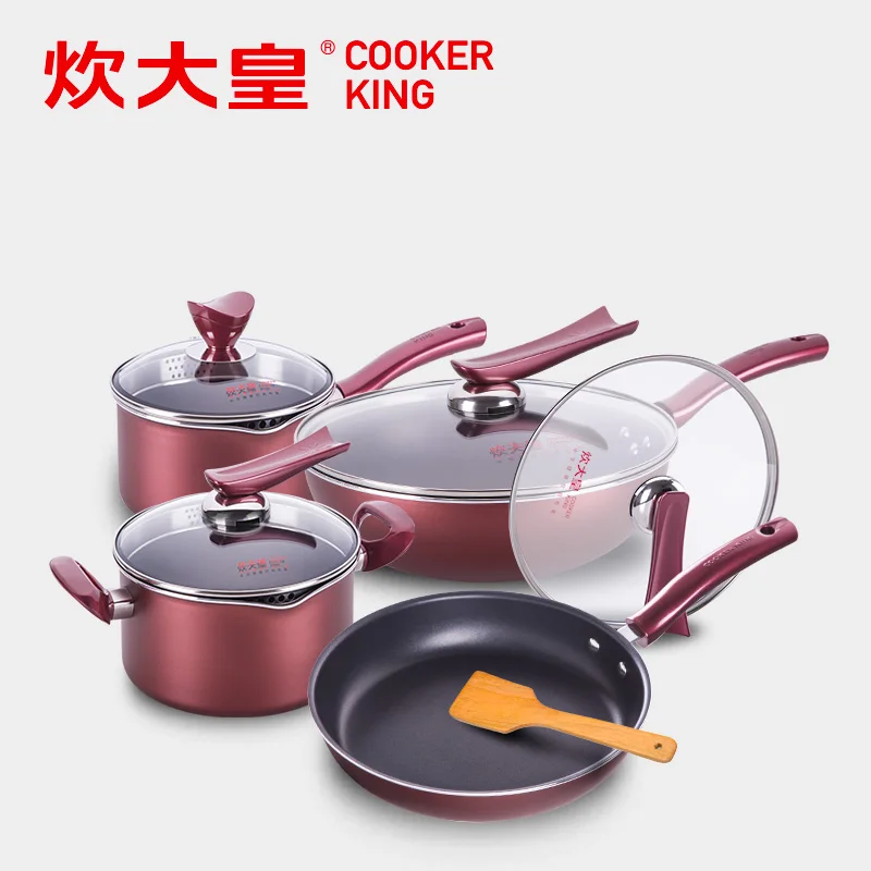 4 шт./компл. антипригарного сковороды набор посуды wok бездымной посуды|Наборы