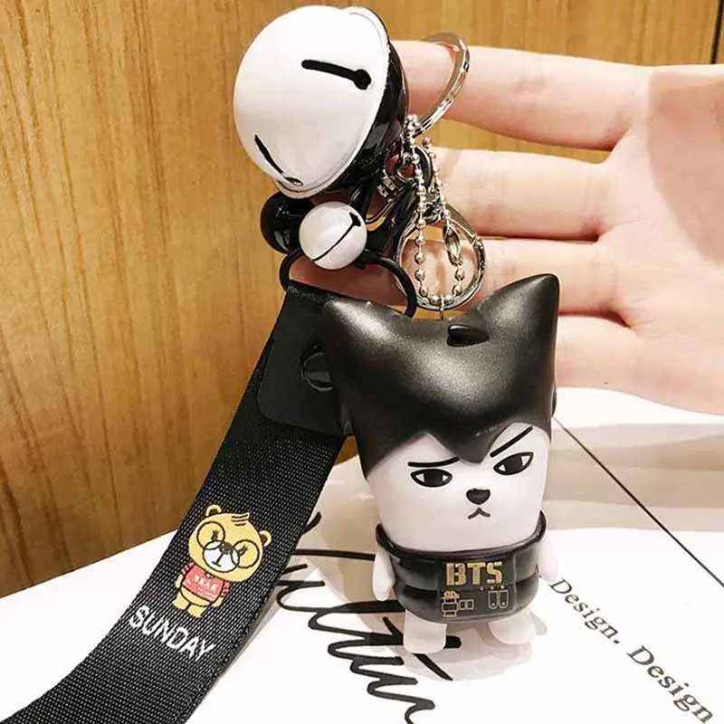 Корея креативный BTS пуленепробиваемый Мальчики мультфильм куклы брелоки для женщин и мужчин сумки для автомобиля брелок для телефона брелоки