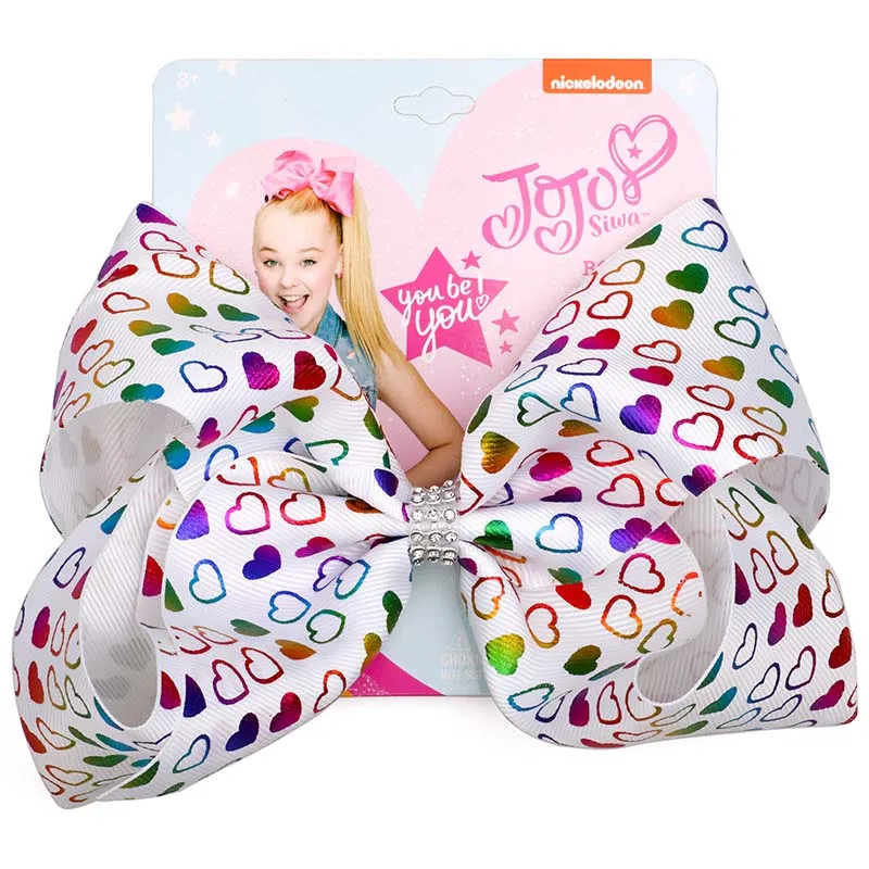 B6 JOJO Siwa бант для волос 8 дюймов Большая Радуга детские украшения для волос Единорог горячая штамповка Grosgrain лента бант головной убор для девочек-подростков - Цвет: B6