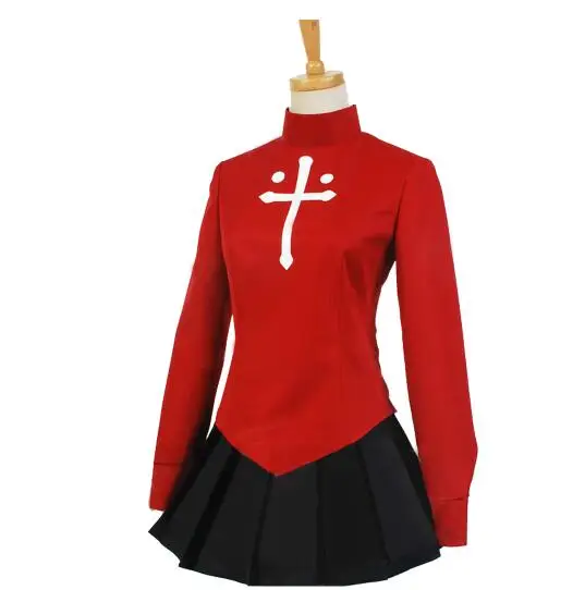 Fate Stay Night Судьба Ноль tohsaka Rin Косплэй красные женские Fate Stay Night Косплэй костюм(две имеется широкий ассортимент обуви разных стилей выбора - Цвет: Красный