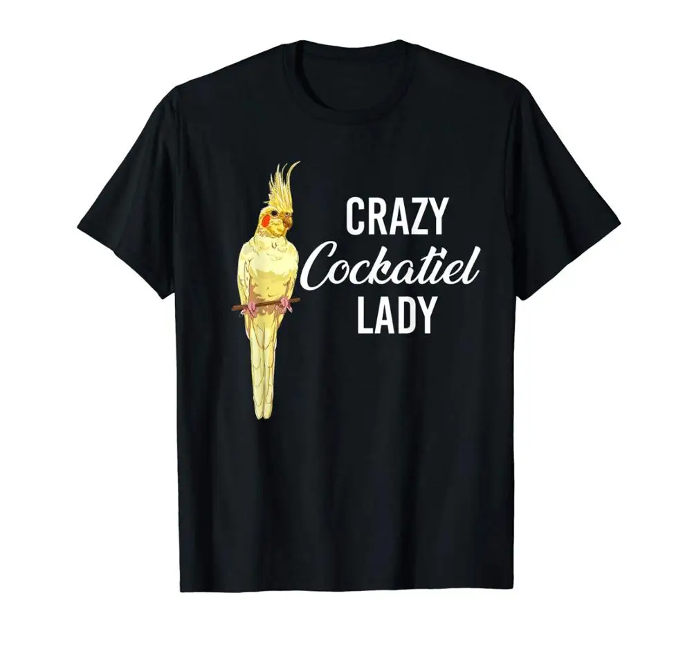 Мужская футболка с круглым вырезом Crazy Cockatiel хлопковая Футболка лето 2019 | одежда