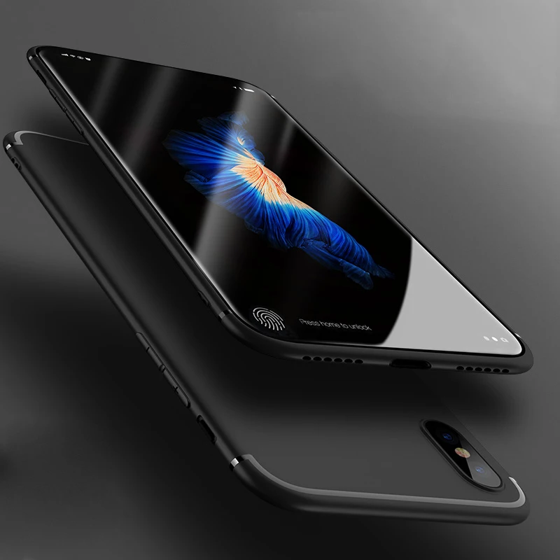 Cafele Роскошные сзади Матовый Мягкий силиконовый Чехол для IPhone X 10 чехол Полный iPhone