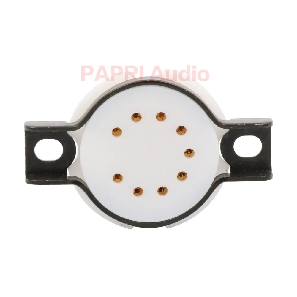 PAPRI 2 шт. 9 контактов смс ПТФЭ трубка гнездо позолоченные латунные ножки аудио DIY