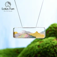 lotus fun real 925 sterling silver natural sea shell handmade fine jewelry multipeaked mountain design pendant without necklace
