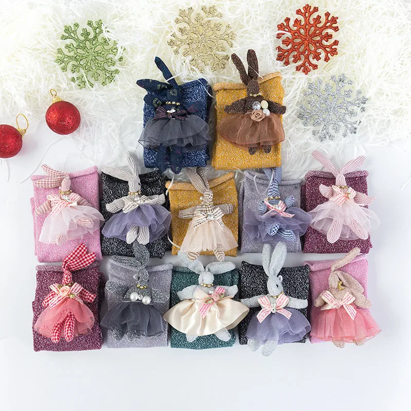 Детские носки для девочек хлопковые золотого и серебряного цвета милые