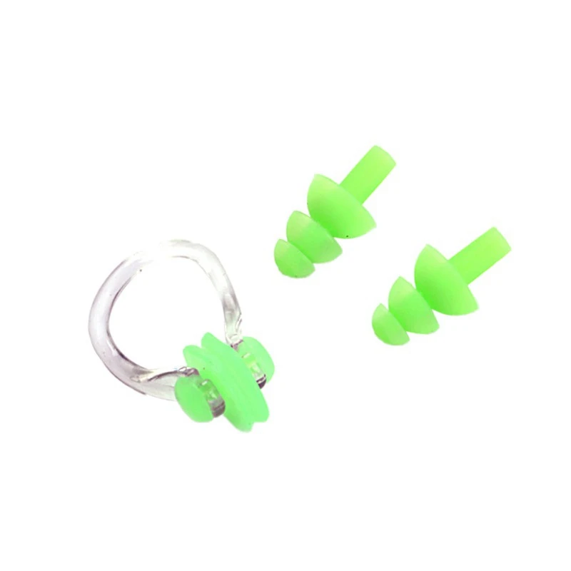 

NEW 1 Set Waterproof Soft Silicone Swim Set Nose Clip Ear Plug Diving Sound Noise Reduction Earplug Box Swimming Accessories