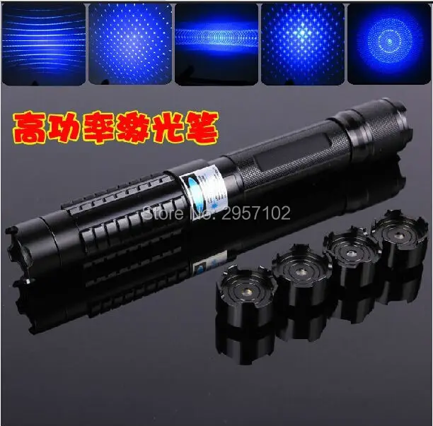 

Most Powerful Military 450nm 500000m 500w Blue Laser Pointer Flashlight Light Burn match candle lit cigarette Wicked LAZER torch