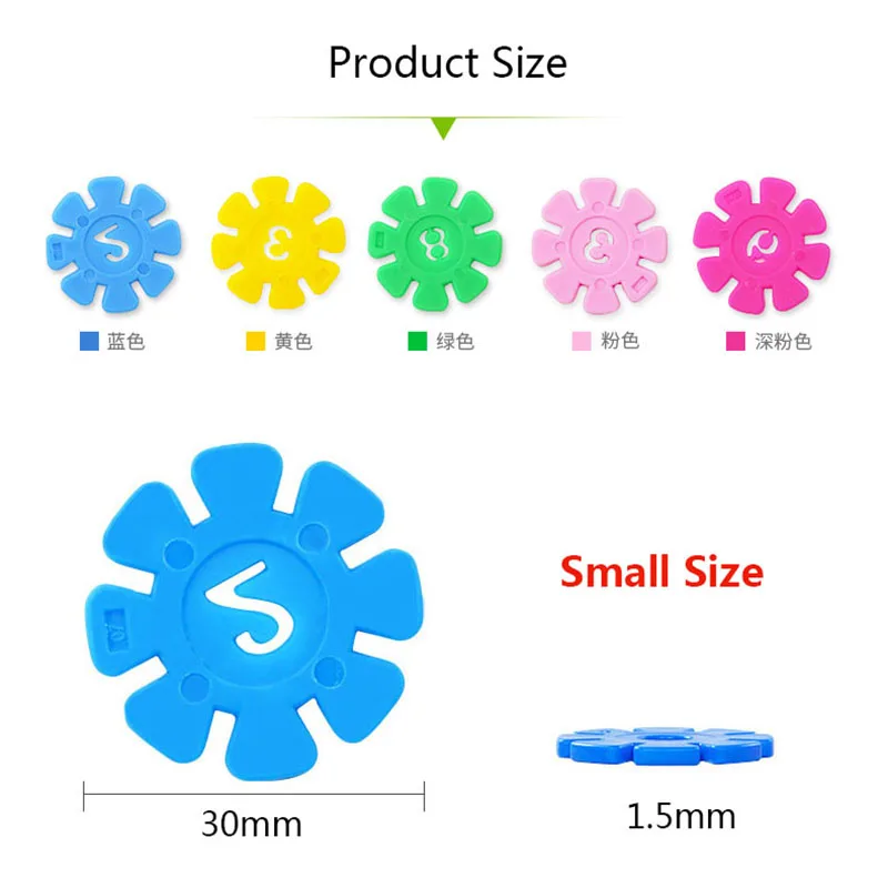 100pcs Small size 100 шт./лот, пластиковая Снежинка, соединяющиеся блоки, строительные и строительные игрушки, детские 3D головоломки, детский сад, детская игра, игрушка - Цвет: 100pcs Small size