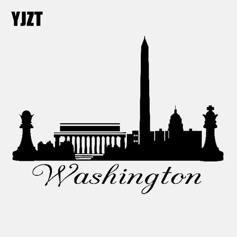 YJZT 16 8 см * 12 5 очертаниями Вашингтона картины ландшафт зданий виниловые наклейки в