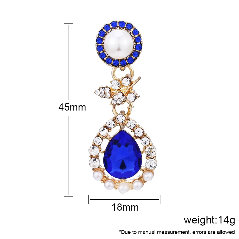 

Bohopan 3Color Simulated Pearl Earrings for Women Water Drop Rhinestone Female Dangle Earrings Fashion Luxury Drop Earrings 2019