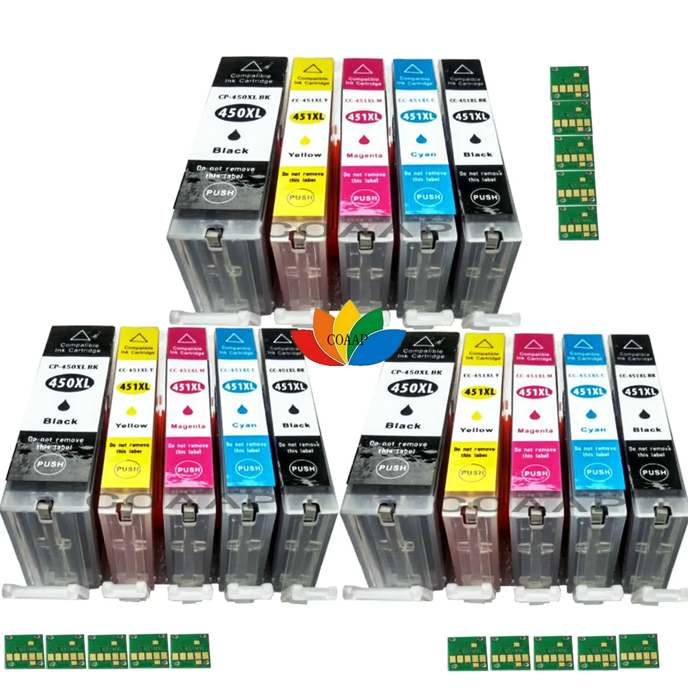 15 шт. совместимый чернильный картридж Canon PGI 450 CLI 451 PIXMA MG5440 MG5540 MG5640 MG6340 MG6440 MG6640