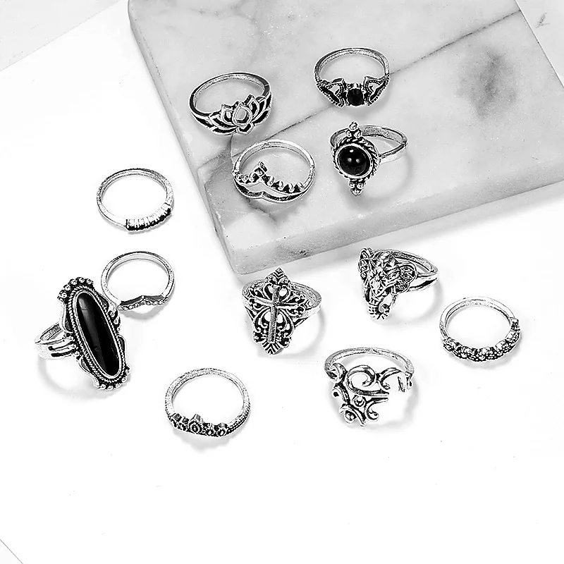 17 видов стилей женское богемное Винтажное кольцо в виде короны волнистого цветка