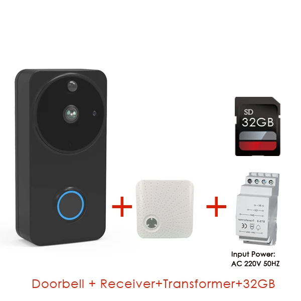 Bell-T-R32G CTVMAN дверной Звонок камера Wifi 1080P Смарт видео дверные звонки облачная безопасность домофон IP беспроводной видео звонок батарея Открытый дверной Звонок - Цвет: Bell-T-R32G