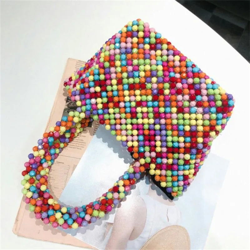 Модная дамская сумочка с жемчугом 2019 бусинами Женский кошелек вечерняя ручной