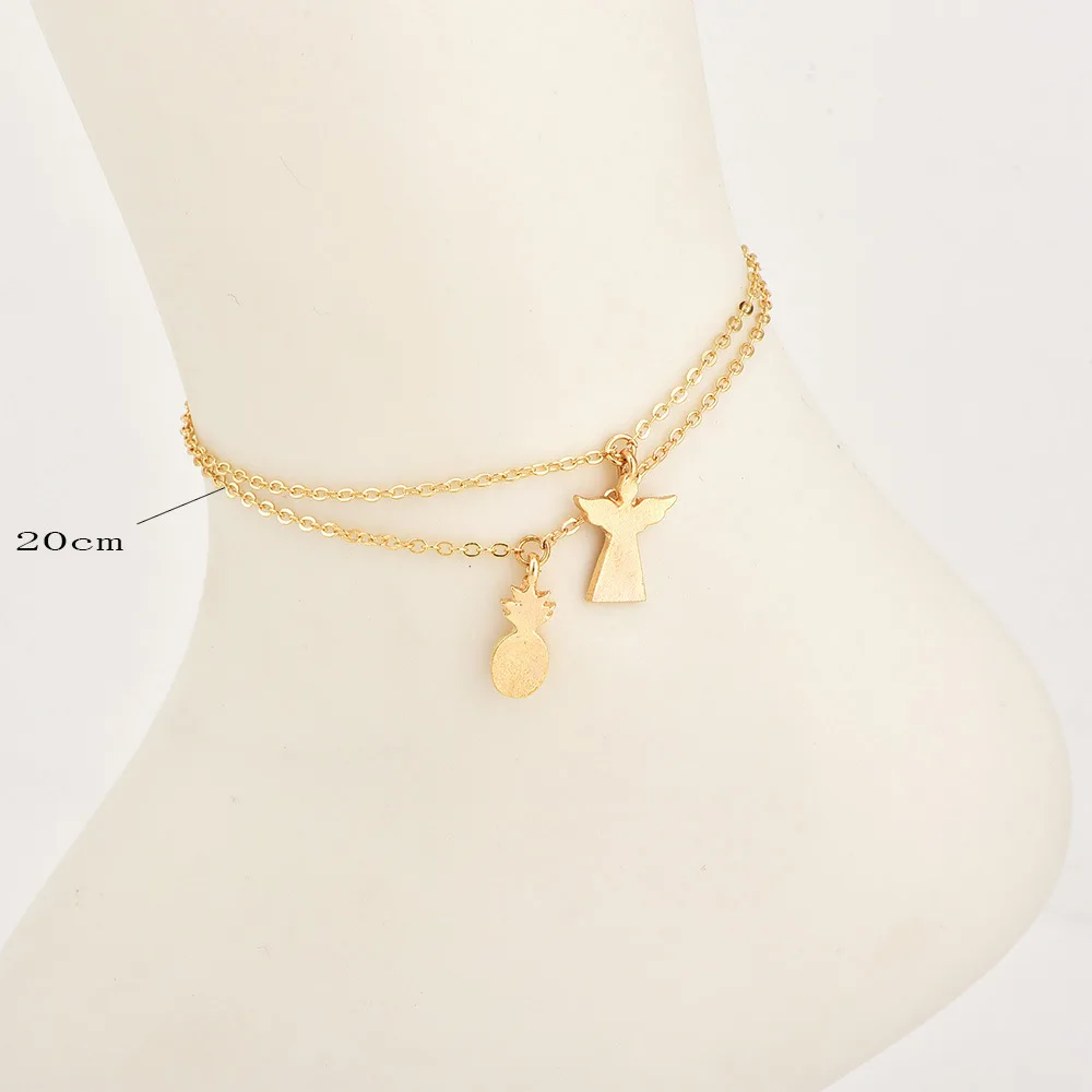 Новые популярные взрывные ножные браслеты модные женские цепи комбинация