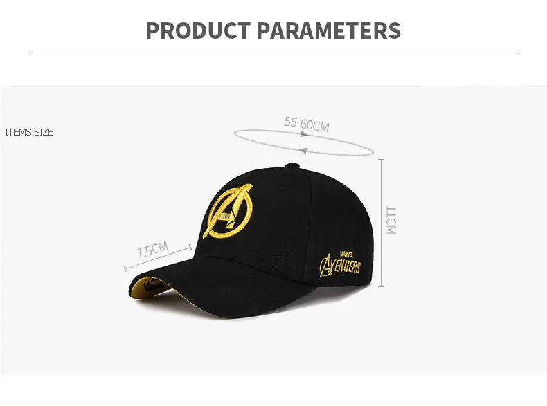 New 9 Colors Movie Avengers Baseball Hat Halloween Party Cosplay Caps Men Avengers 4 Endgame Cap Embroidery Letter Cap