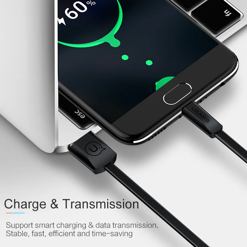 USAMS Micro USB кабель для samsung S7 S6 Xiaomi redmi 5a кабель 2A Быстрая зарядка кабель для передачи данных для Android MicroUSB Кабели для мобильных телефонов