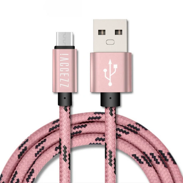 Rose Gold ACCEZZ USB кабель для передачи данных Andriod Micro USB для samsung Galaxy S7 S6 Edge huawei Xiaomi Redmi 4 кабель для зарядки телефона шнур для зарядного устройства - Цвет: Rose Gold
