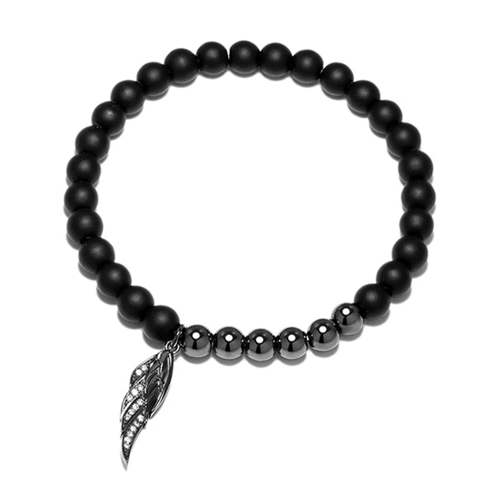 6 мм натуральный Измельчить Каменные Бусы Браслет для Для женщин ручной крыла