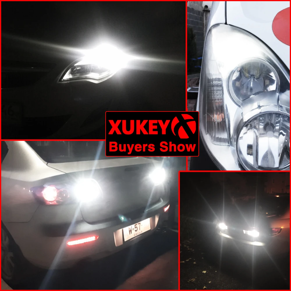 Xukey Car 7440 7443 LED Bulbs W21W W21/5W T20 Reverse DRL Backup Light Blubs Super HID White 12V 6W 5050 SMD|Сигнальная лампа| |