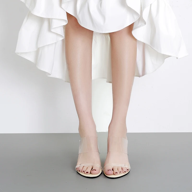 Женские сандалии сексуальные ПВХ прозрачные туфли повседневные женские