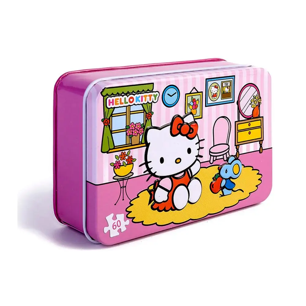Пазлы hello kitty, 60 деталей, блестящие деревянные пазлы для детей, Обучающие Развивающие пазлы, игрушки, рождественские подарки
