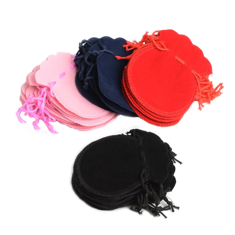 100 шт. разноцветные Круглые бархатные шнурок кольцо сумка для ювелирных изделий и