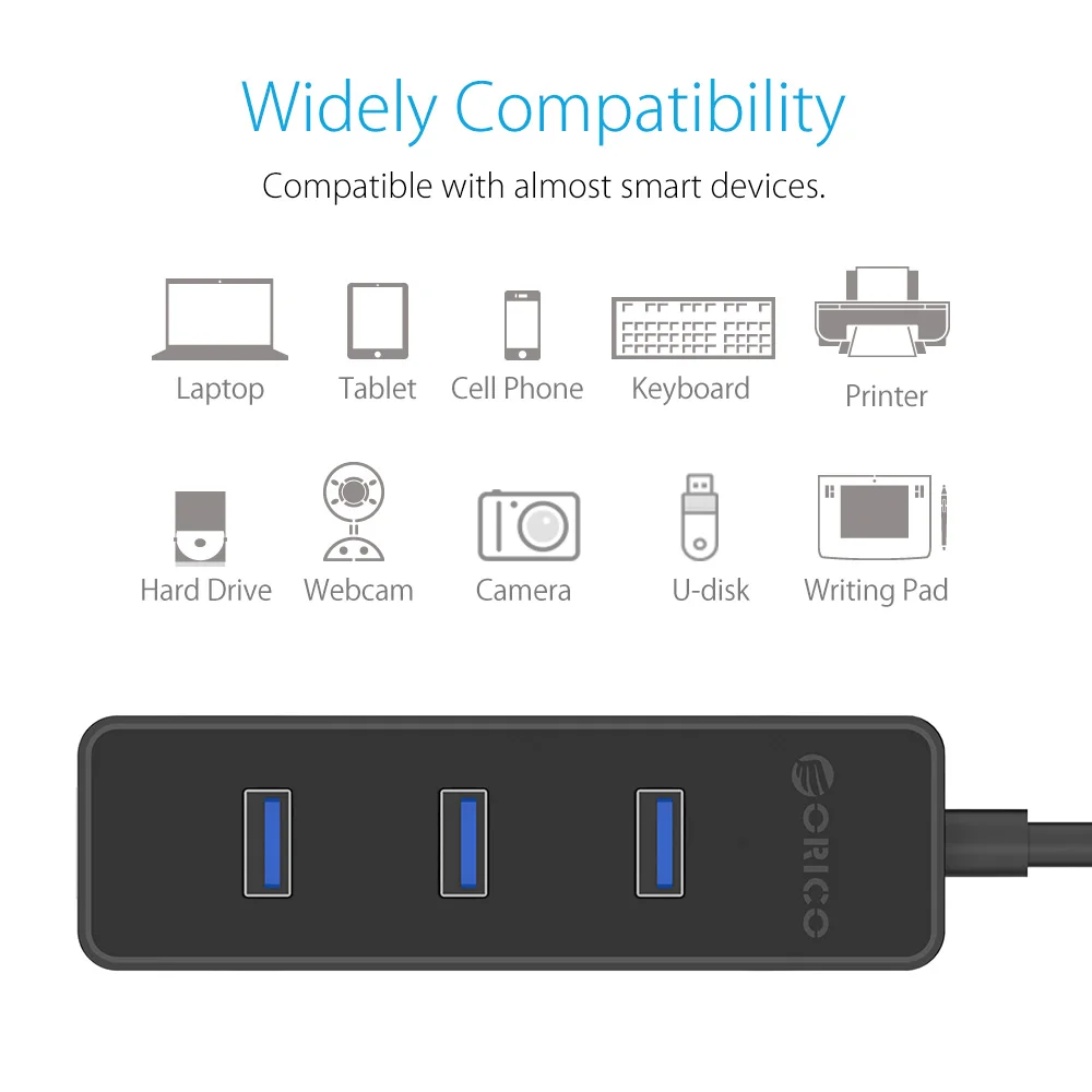 Высокоскоростной 4 портовый usb порт Orico 5 Гбит/с разветвитель OTG для Apple Macbook