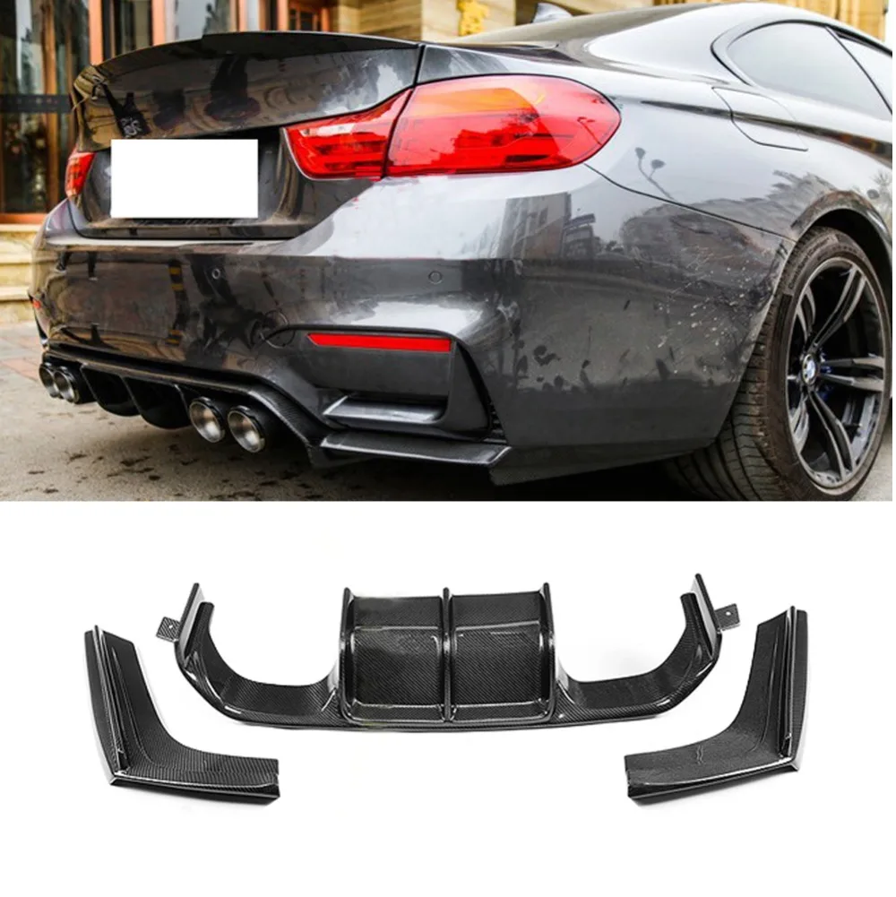 Углеродное волокно задний бампер спойлер 3 шт. диффузор для BMW F80 M3 F82 F83 M4 14 19
