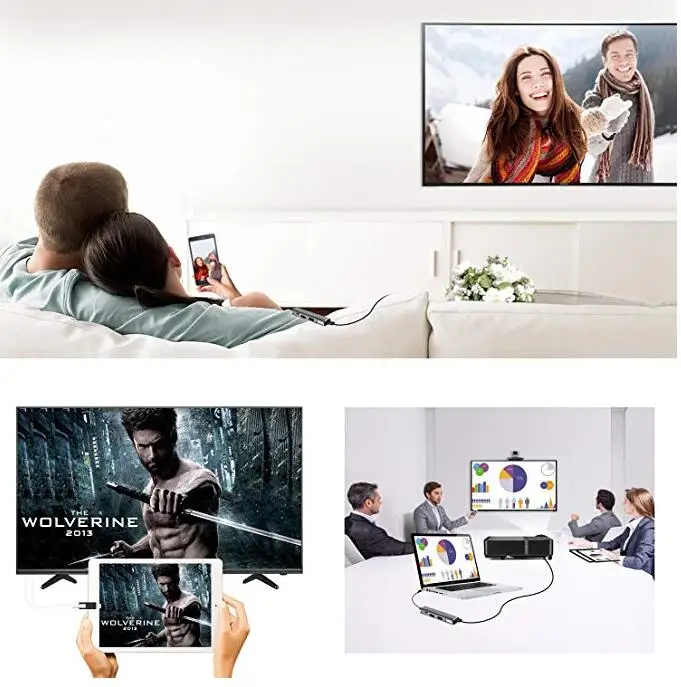 USB концентратор Thunderbolt 3/Type C HDMI адаптер для Macbook/pro 2018 Macbook Air/2018 новый Ipad pro HP DELL Thinkpad