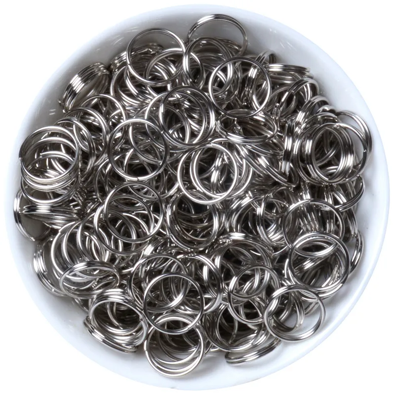 

200pcs/lot Rhodium Plated Tone Metal Double Loops Open Jump Rings Necklace Close Tool Ring DIY Jewelry Findings Making