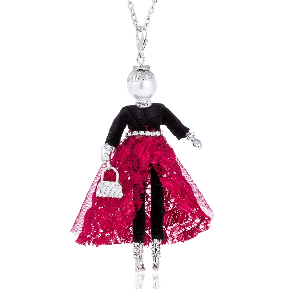 Женская кукольная подвеска WNGMNGL романтичное длинное ожерелье с кулоном на зиму