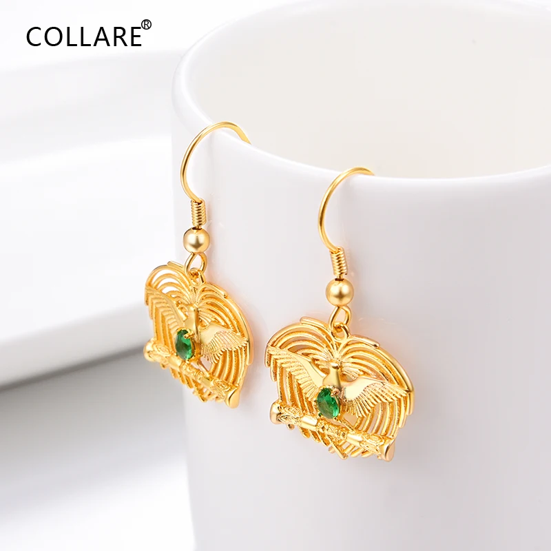 Collare птиц в рай серьги для Для женщин золотой цвет Цирконий Серьги Модные
